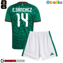 Otroške Nogometnih dresov Mehika Erick Sanchez #14 Domači SP 2026 Kratki rokavi (+ hlače)